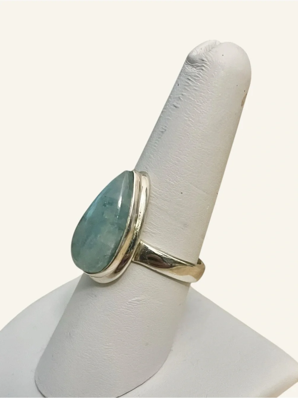 Aquamarine Sterling Silver Ring 925 Size 8